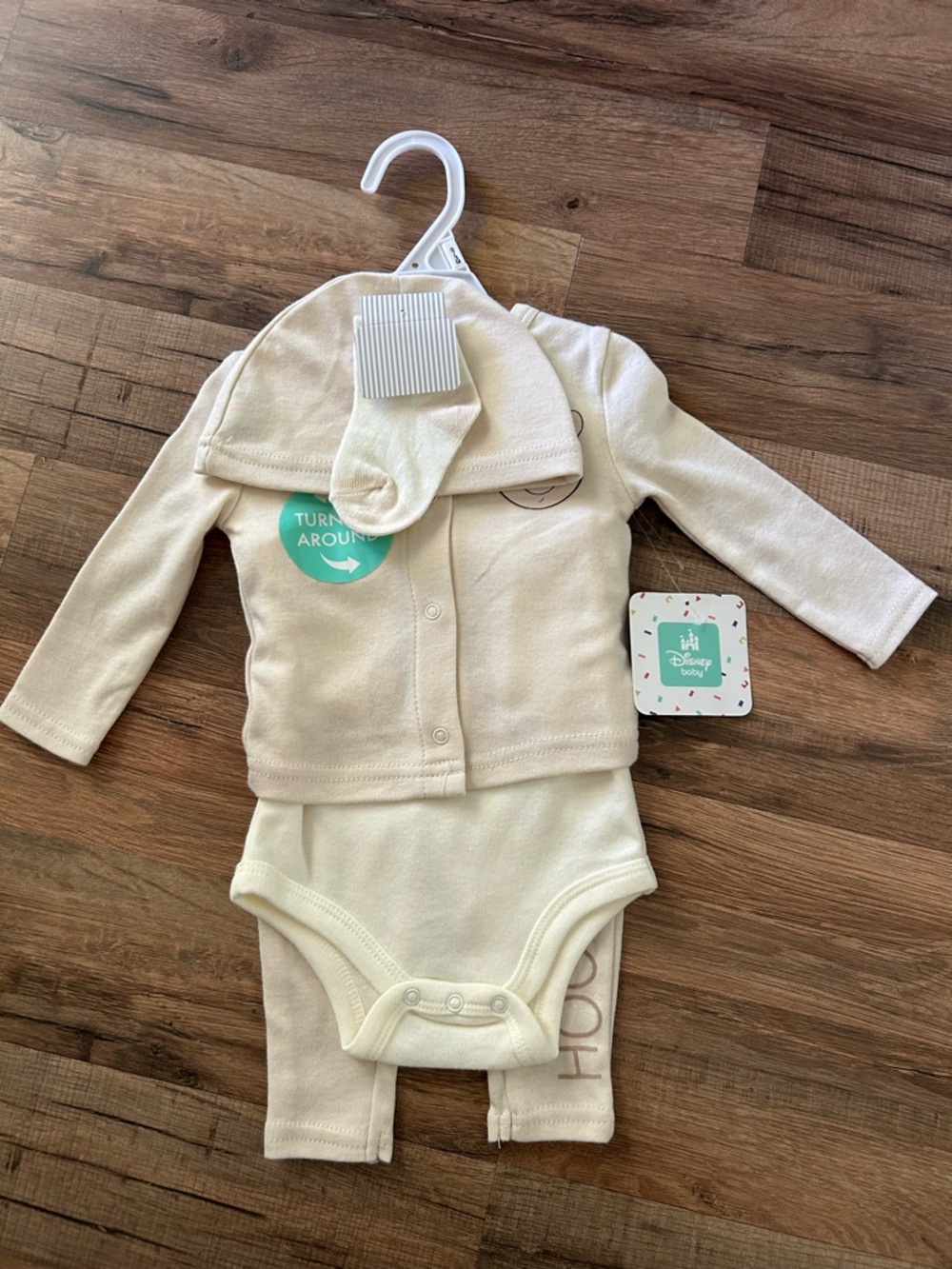 Disney Cream 3-Piece Baby Outfit - Bodysuit, Jacket & Hat
